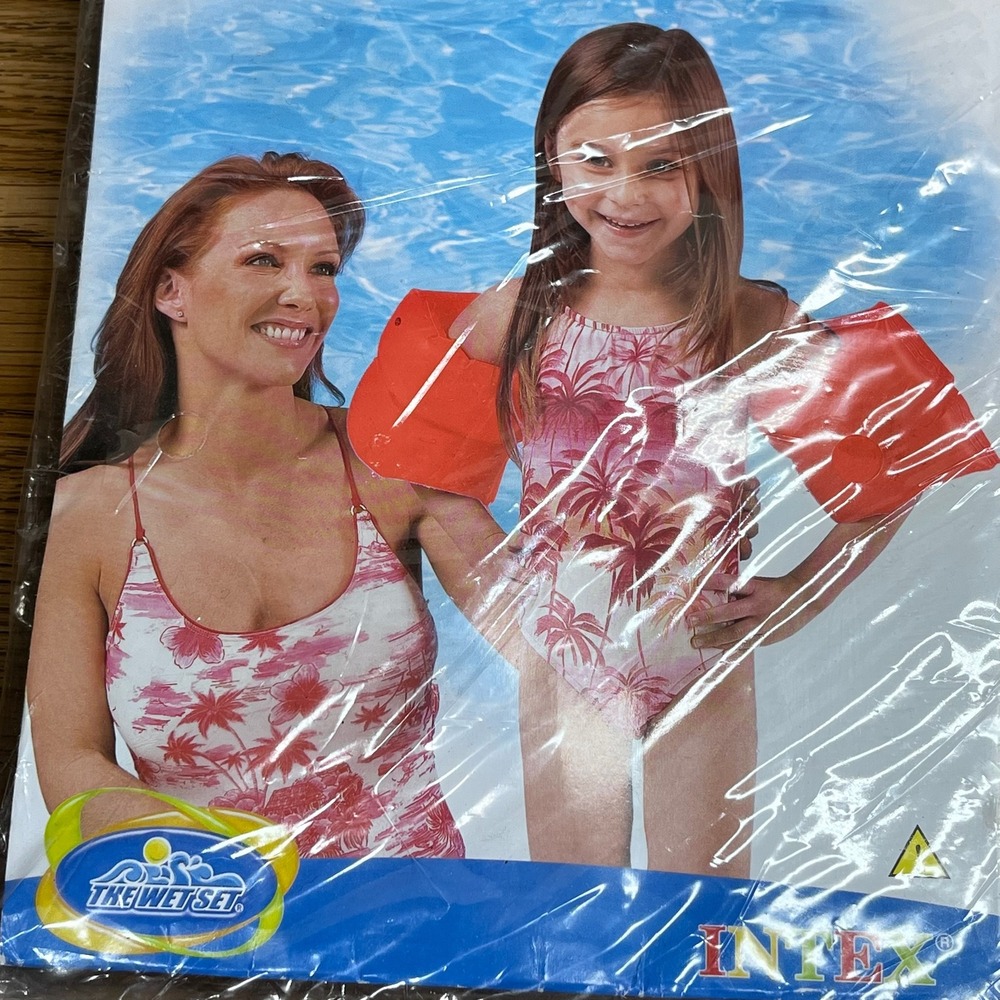 Intex Kids Arm Bands Vinyl Orange 7.5x7.5 Inflatable Water Wings 59640NP